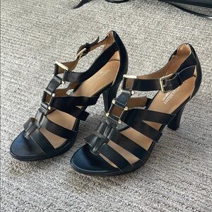Naturalizer Black Strappy Heels